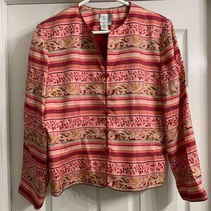 Papell Petites Women's Multi-Color Silk Jacket, Size 14P